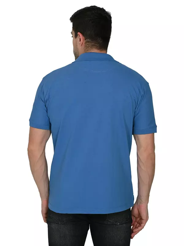 Cotton Polo T-shirt Electric Blue Cotton Polo T-shirt Electric Blue