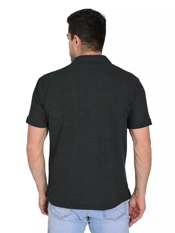 Cotton Polo T-shirt Charcoal Gray Cotton Polo T-shirt Charcoal Gray