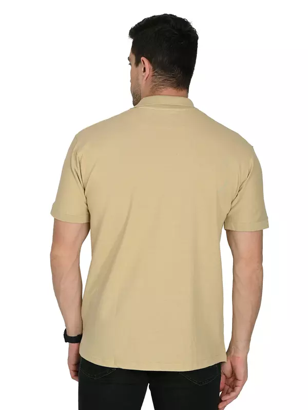 Cotton Polo T-shirt Beige Cotton Polo T-shirt Beige