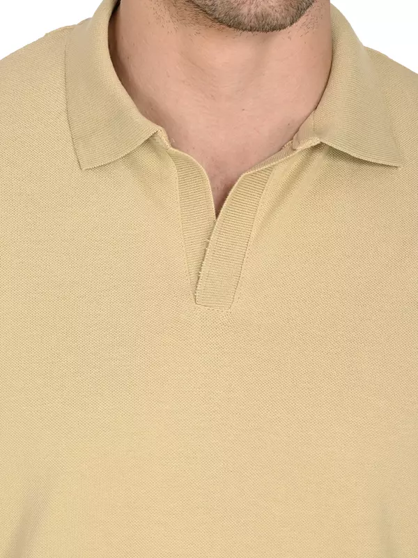 Cotton Polo T-shirt Beige Cotton Polo T-shirt Beige