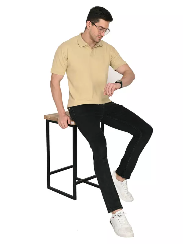 Cotton Polo T-shirt Beige Cotton Polo T-shirt Beige