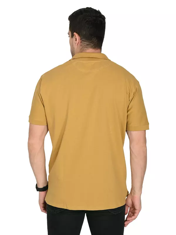 Cotton Polo T-shirt Mustard Yellow Cotton Polo T-shirt Mustard Yellow