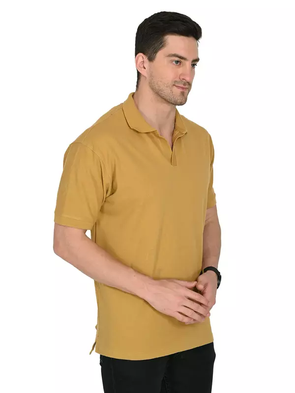 Cotton Polo T-shirt Mustard Yellow Cotton Polo T-shirt Mustard Yellow