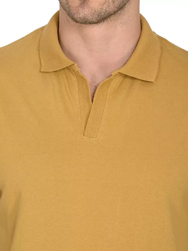 Cotton Polo T-shirt Mustard Yellow Cotton Polo T-shirt Mustard Yellow