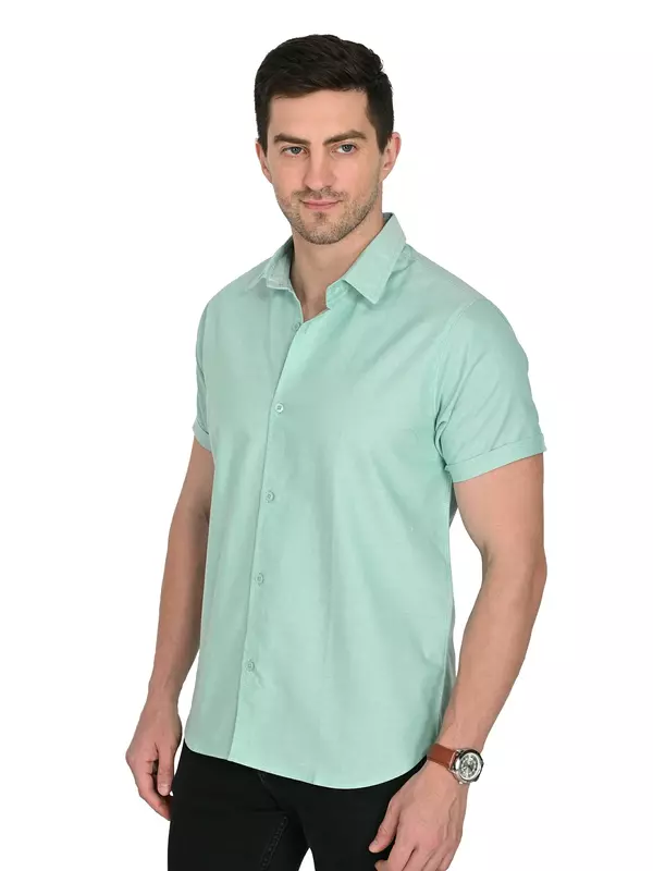 Cotton Linen Shirt Parrot Green Cotton Linen Shirt Parrot Green