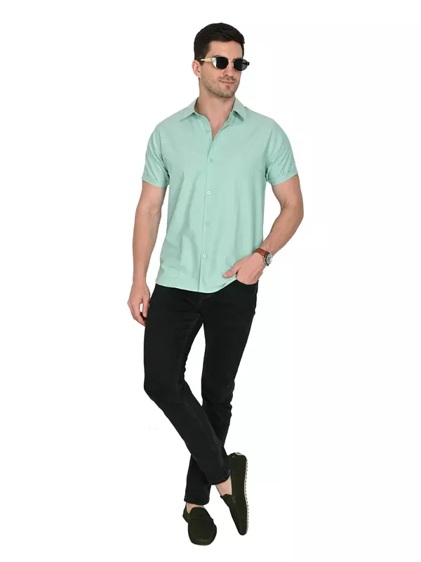 Cotton Linen Shirt Parrot Green Cotton Linen Shirt Parrot Green