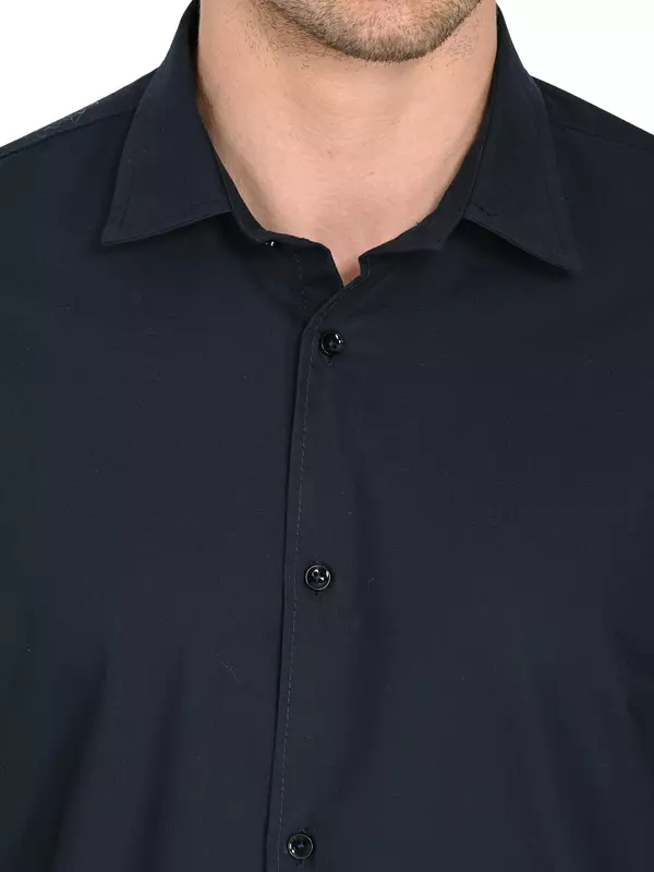 Cotton Linen Shirt Navy Blue