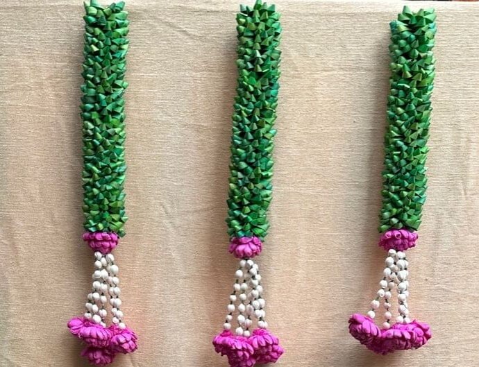 Palm Garland With Open Lotus Hanging