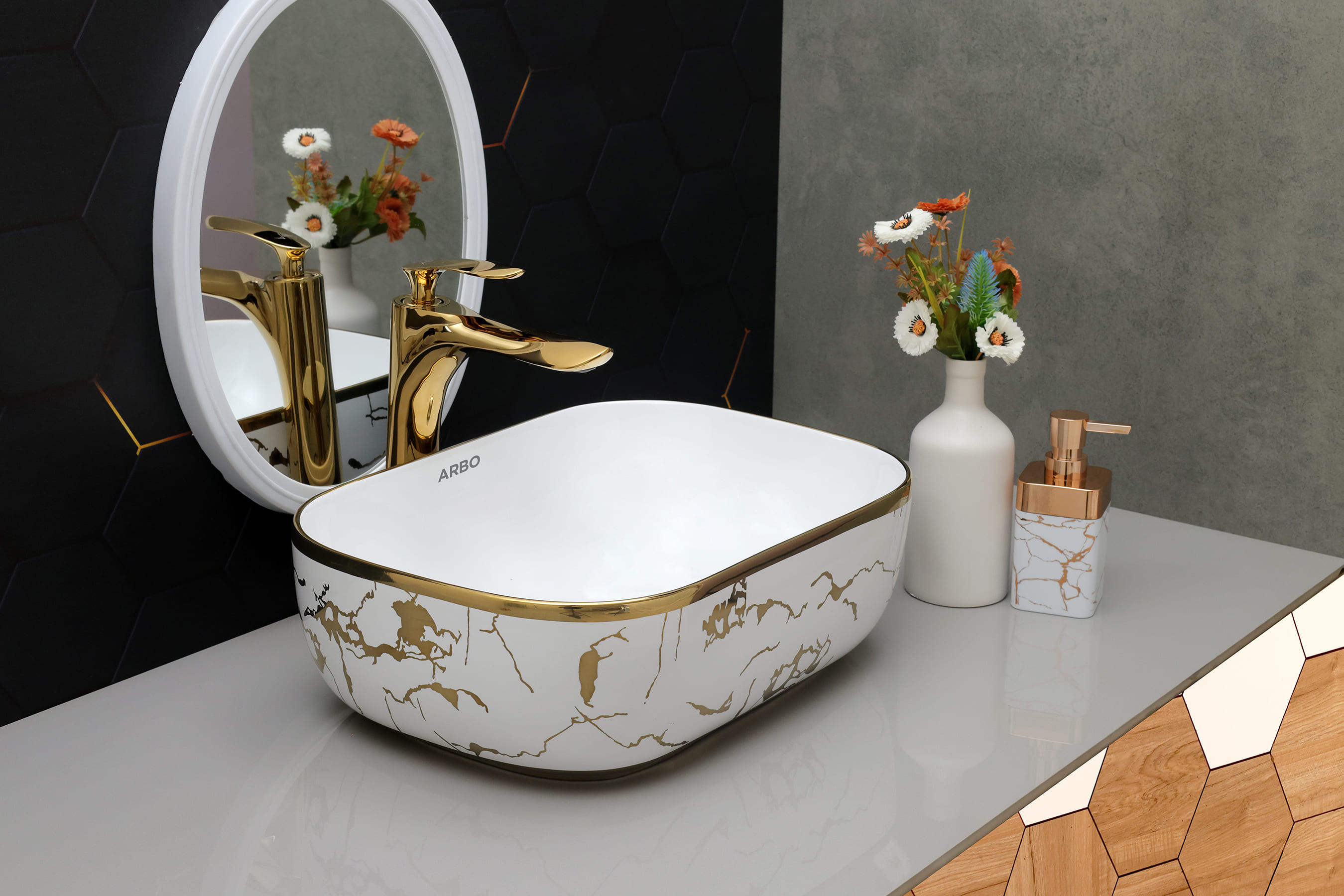 18" x 13" x 5" Inch Designer Table Top Basin