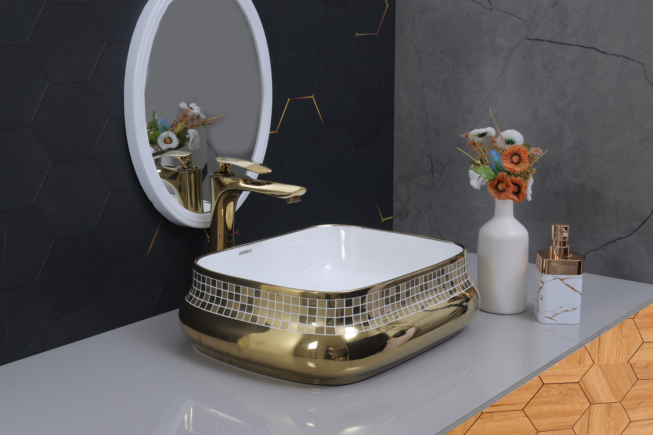 17" x 14" x 6" Inch Designer Table Top Basin