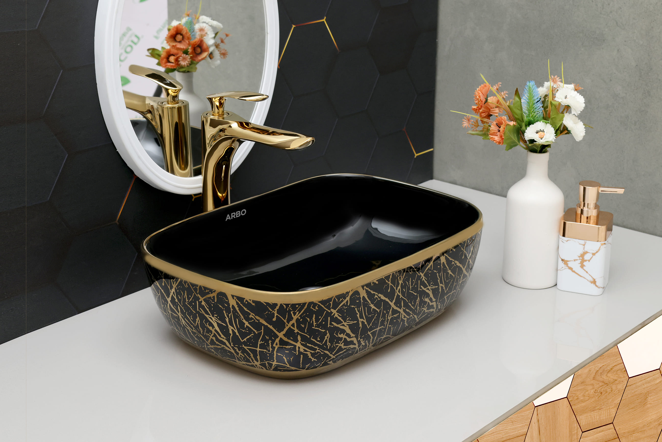 18" x 13" x 5" Inch Designer Table Top Basin