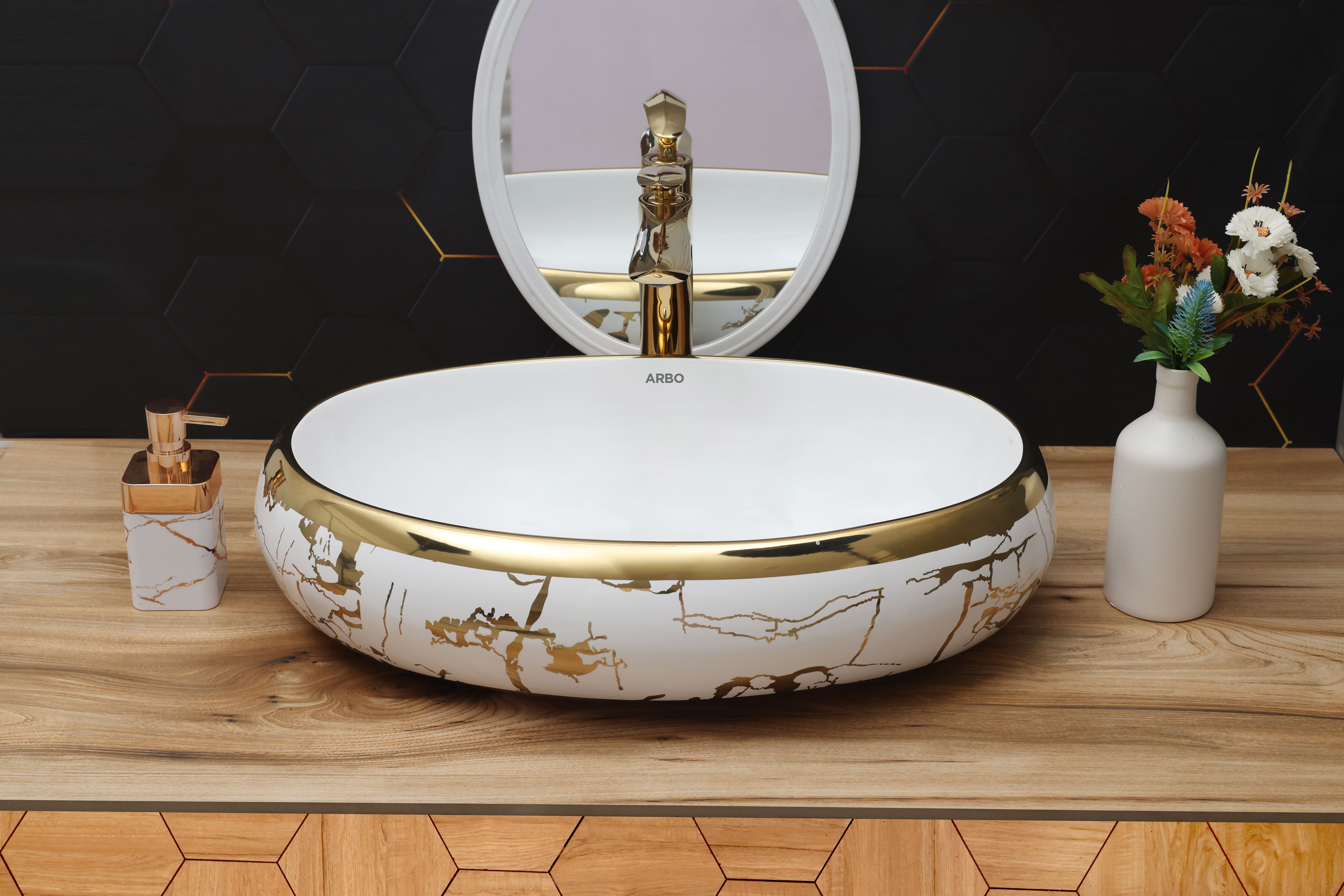 24" x 17" x 6" Inch Designer Table Top Basin