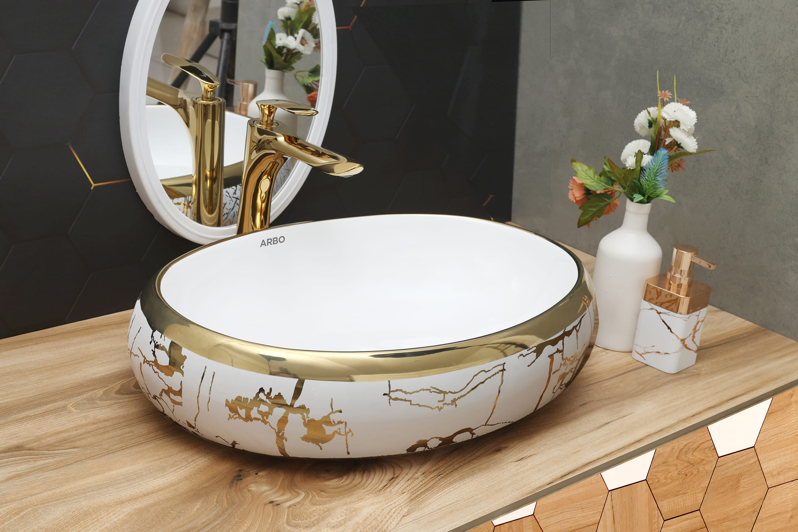 24" x 17" x 6" Inch Designer Table Top Basin