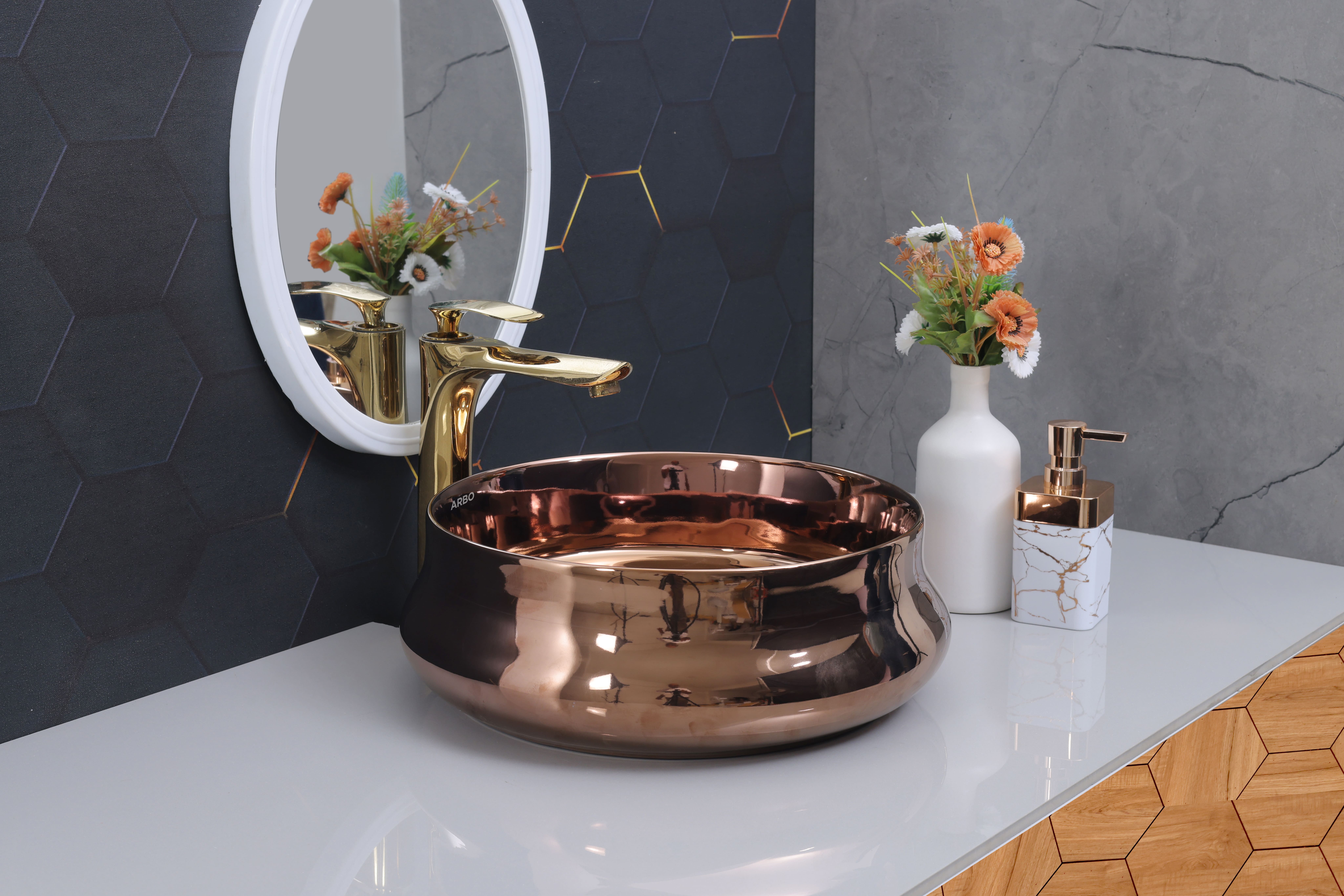 16" x 16" x 5” Inch Designer Table Top Basin