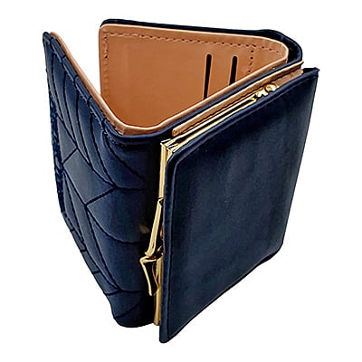 Dark Blue - Trifold Leather Wallet Women / Girls ~ Purse, Coin Holder, Card Slot Dark Blue - Trifold Leather Wallet Women / Girls ~ Purse, Coin Holder, Card Slot