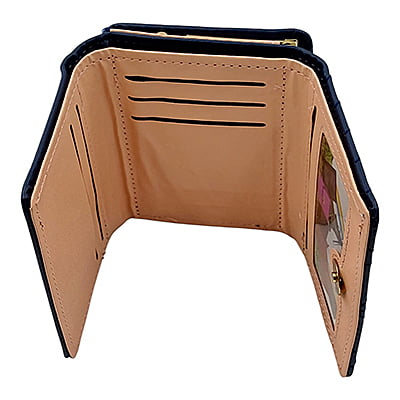Dark Blue - Trifold Leather Wallet Women / Girls ~ Purse, Coin Holder, Card Slot Dark Blue - Trifold Leather Wallet Women / Girls ~ Purse, Coin Holder, Card Slot