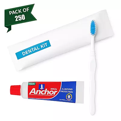Hotel Dental Kit - Anchor White Toothpaste and Toothbrush