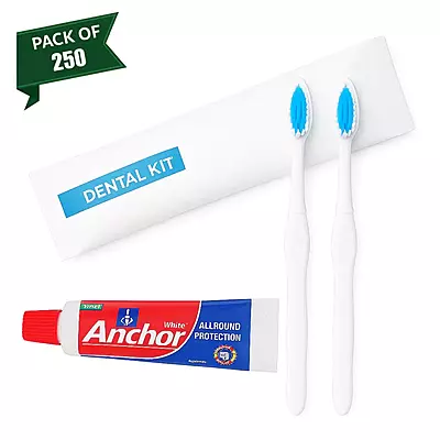 Hotel Dental Kit - Anchor White Toothpaste and Toothbrush