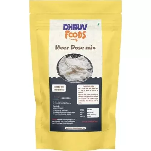 Dhruv Foods Neer Dose Mix โ Soft & Authentic Coastal Delight- 500g Dhruv Foods Neer Dose Mix โ Soft & Authentic Coastal Delight- 500g