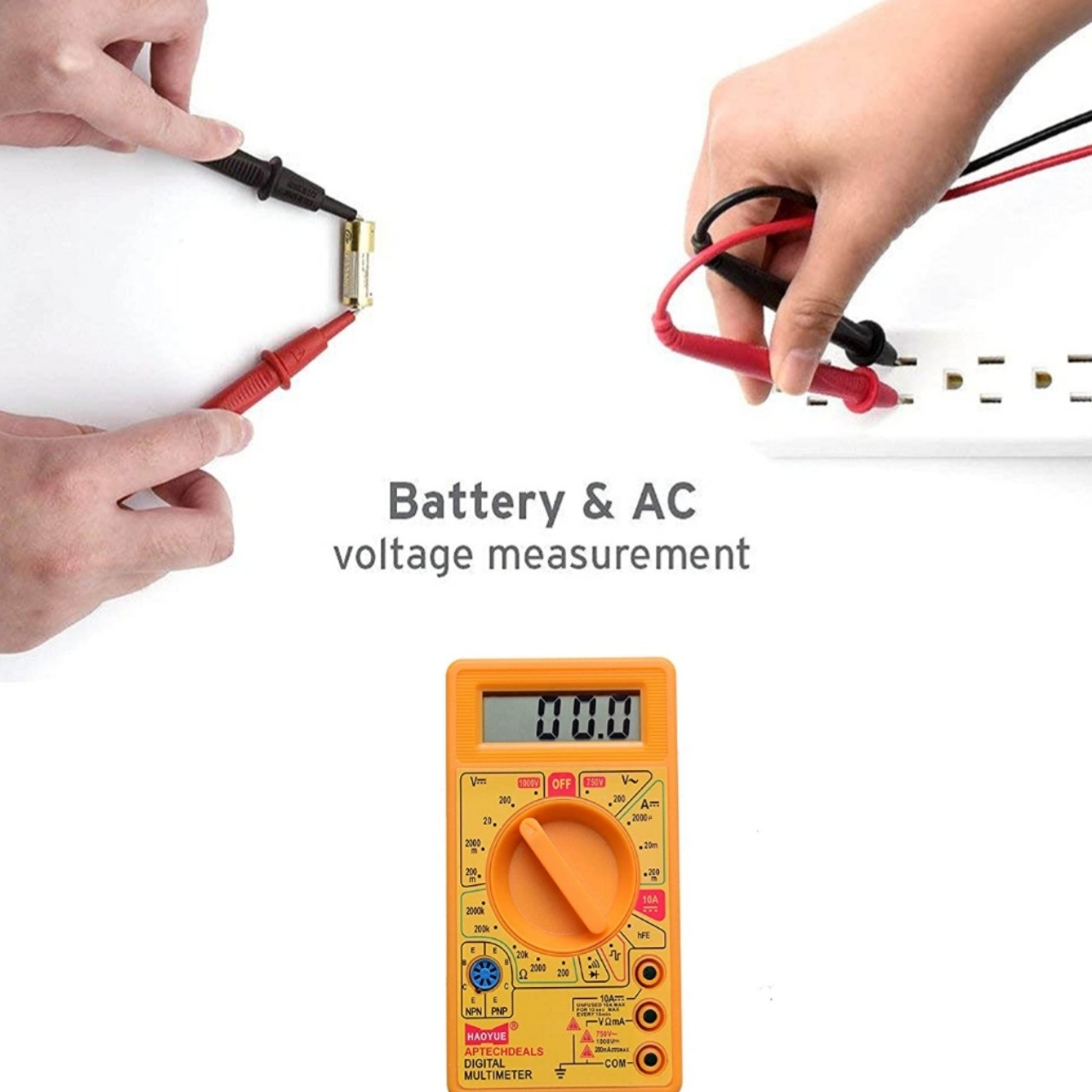 LCD Display Digital Multimeter ,Accurate Voltage & Current Testing, Compatible for Home, Lab & Industrial Use (Yellow) LCD Display Digital Multimeter ,Accurate Voltage & Current Testing, Compatible for Home, Lab & Industrial Use (Yellow)