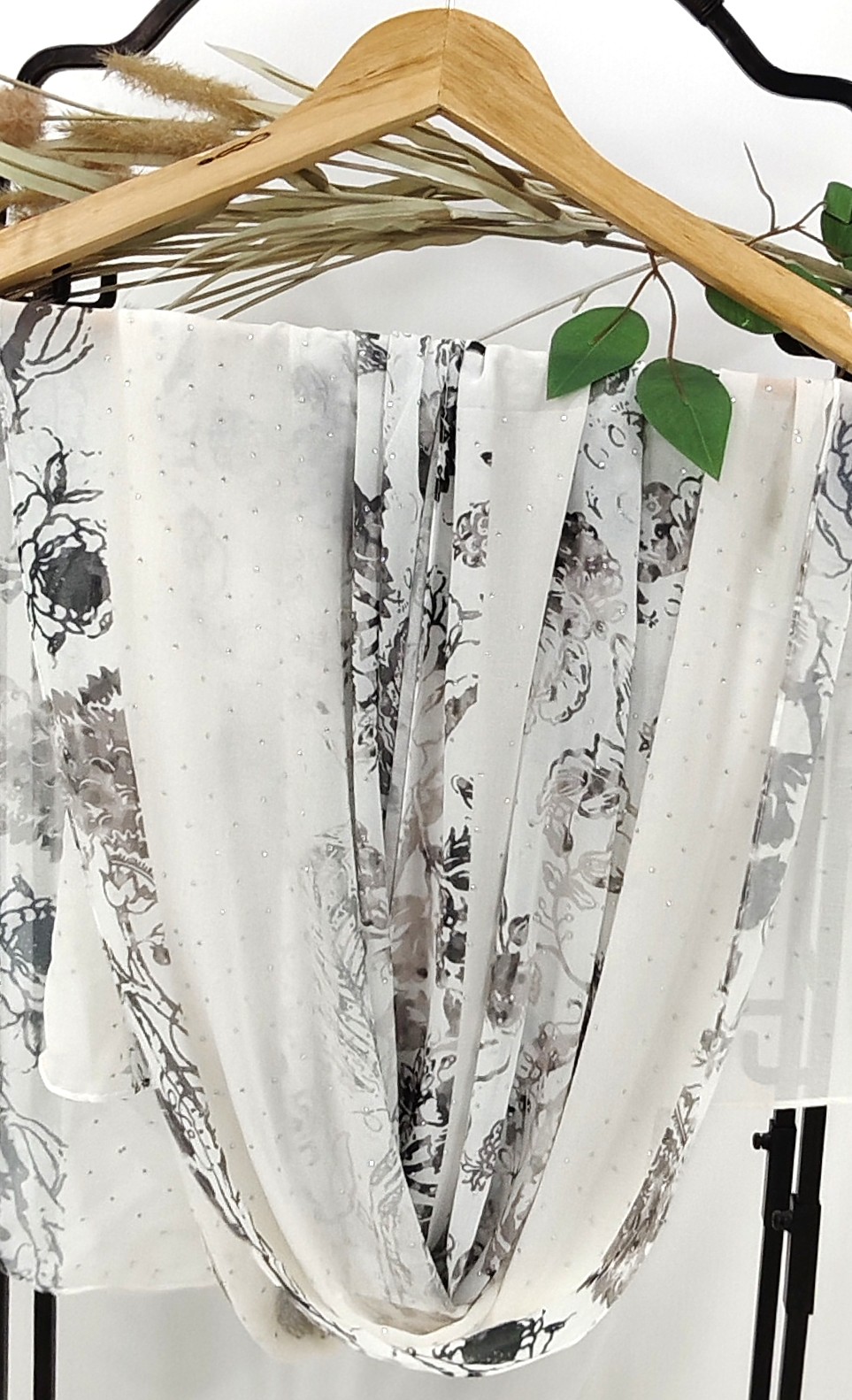 Zera Premium Georgette Digital Print Hijab with Stones All Around