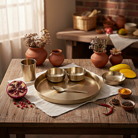 PURE TIN BRONZE THALI SET 12''