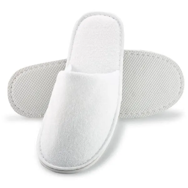 Terry Disposable Slipper Closed Toe - White - Divine Series | for Hotel, Spa, Saloons | Breathable & Non-Slip|
