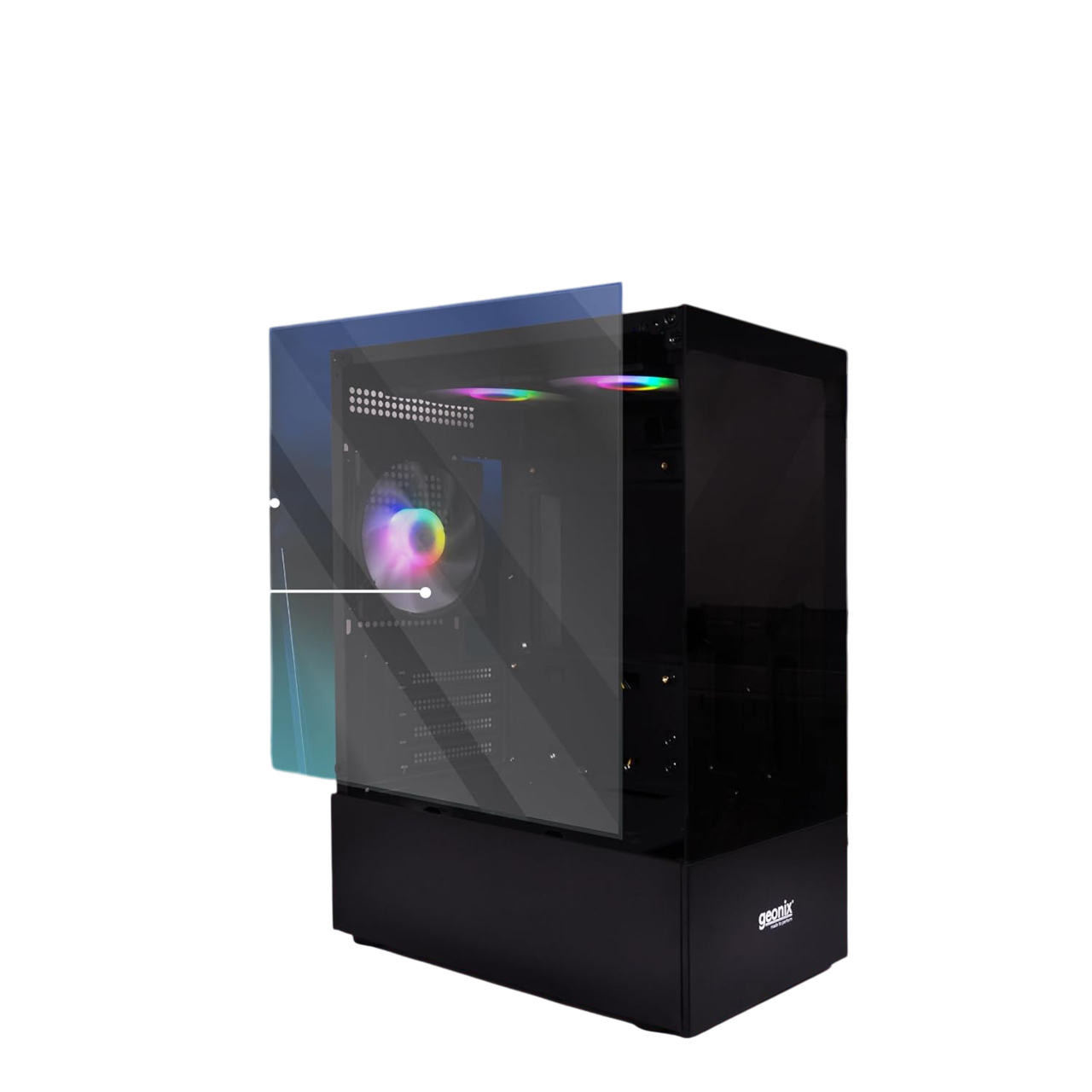 Geonix Tempered_Glass ATX Gaming Cabinet Black, X30W Geonix Tempered_Glass ATX Gaming Cabinet Black, X30W