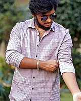 Rawscal Men’s Textured Solid Shirt | Full Sleeves | Slim Fit | Casual & Party Wear