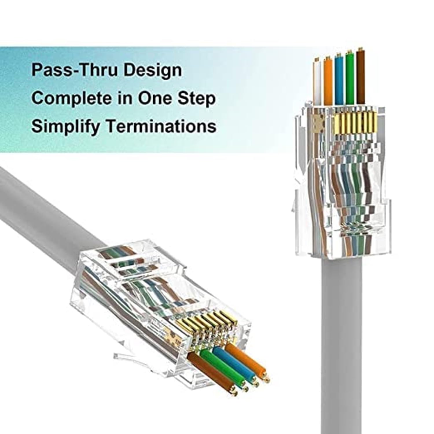 RJ45 Ethernet Crimp Connectors For LAN, UTP and PoE Networks ,Compatible for Cat5/Cat5e/Cat6 Cables RJ45 Ethernet Crimp Connectors For LAN, UTP and PoE Networks ,Compatible for Cat5/Cat5e/Cat6 Cables