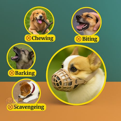 Dogs Mouth Cover Muzzles | Anti-Biting Soft Plastic Dog Muzzle with Adjustable Strap Dogs Mouth Cover Muzzles | Anti-Biting Soft Plastic Dog Muzzle with Adjustable Strap