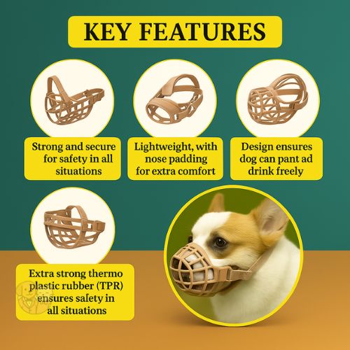 Dogs Mouth Cover Muzzles | Anti-Biting Soft Plastic Dog Muzzle with Adjustable Strap Dogs Mouth Cover Muzzles | Anti-Biting Soft Plastic Dog Muzzle with Adjustable Strap