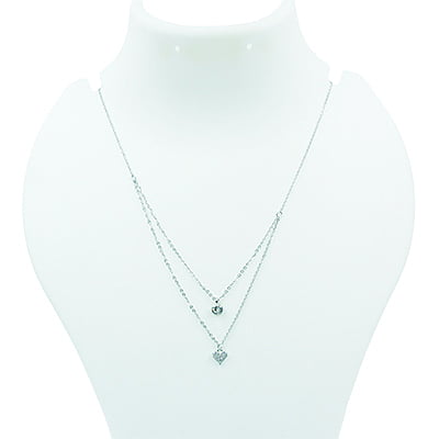 Layered Chain - Dotted Stone Heart Layered Chain - Dotted Stone Heart