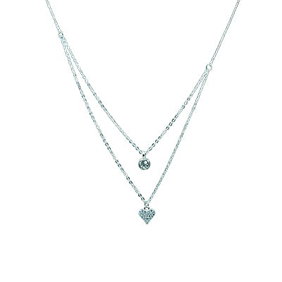 Layered Chain - Dotted Stone Heart Layered Chain - Dotted Stone Heart