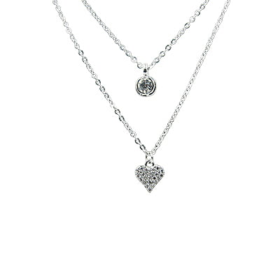 Layered Chain - Dotted Stone Heart Layered Chain - Dotted Stone Heart