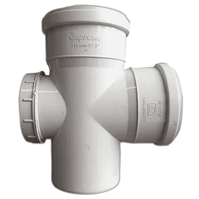 Double Tee, 160 mm, 6"(Inch), Supreme S.W.R Pipes & Fittings 