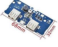 DIY Power Bank Module with Dual USB Output- 3.7V to 5V 2A with 18650 LiPo Charger