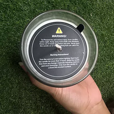 Candle Accessory - Dust Cover (Warning Label) - Black (Pack of 50)