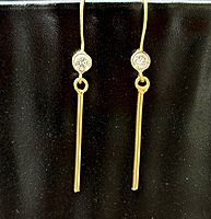AD Earring Huk With Stick Earring
