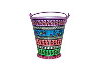 Handpainted Pattchitra Art Bucket/Balti for Decor and Serving