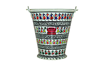 Handpainted Pattchitra Art Bucket/Balti for Decor and Serving