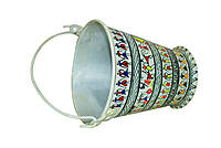 Handpainted Pattchitra Art Bucket/Balti for Decor and Serving