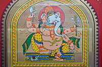Patachitra Tribal paint of Lord Ganesh on Palm leaves, framed with can sticks || for home office || gift || beautiful and elegant Patachitra Tribal paint of Lord Ganesh on Palm leaves, framed with can sticks || for home office || gift || beautiful and elegant