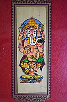 Handpainted Patachitra Tribal paint of Lord Ganesh || Palm Leaf Painting Framed with Cane Stick || home decor || gift