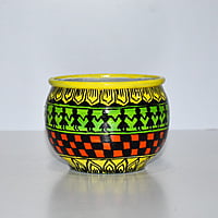 Hand painted aluminium bowl set of 2 home decor food serving gift cafe restraunt