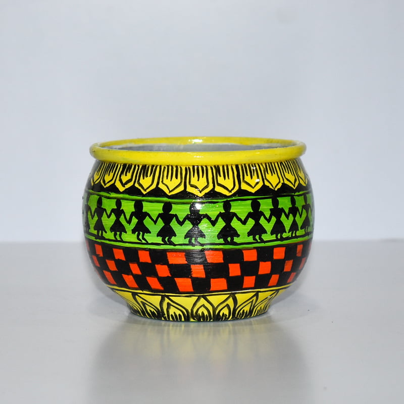 Hand painted aluminium bowl set of 2 home decor food serving gift cafe restraunt