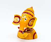Handcrafted Indian Car Dashboard Ganesh Figurine with Jagannath Hanging Ornament on Beetle nut, multicolored