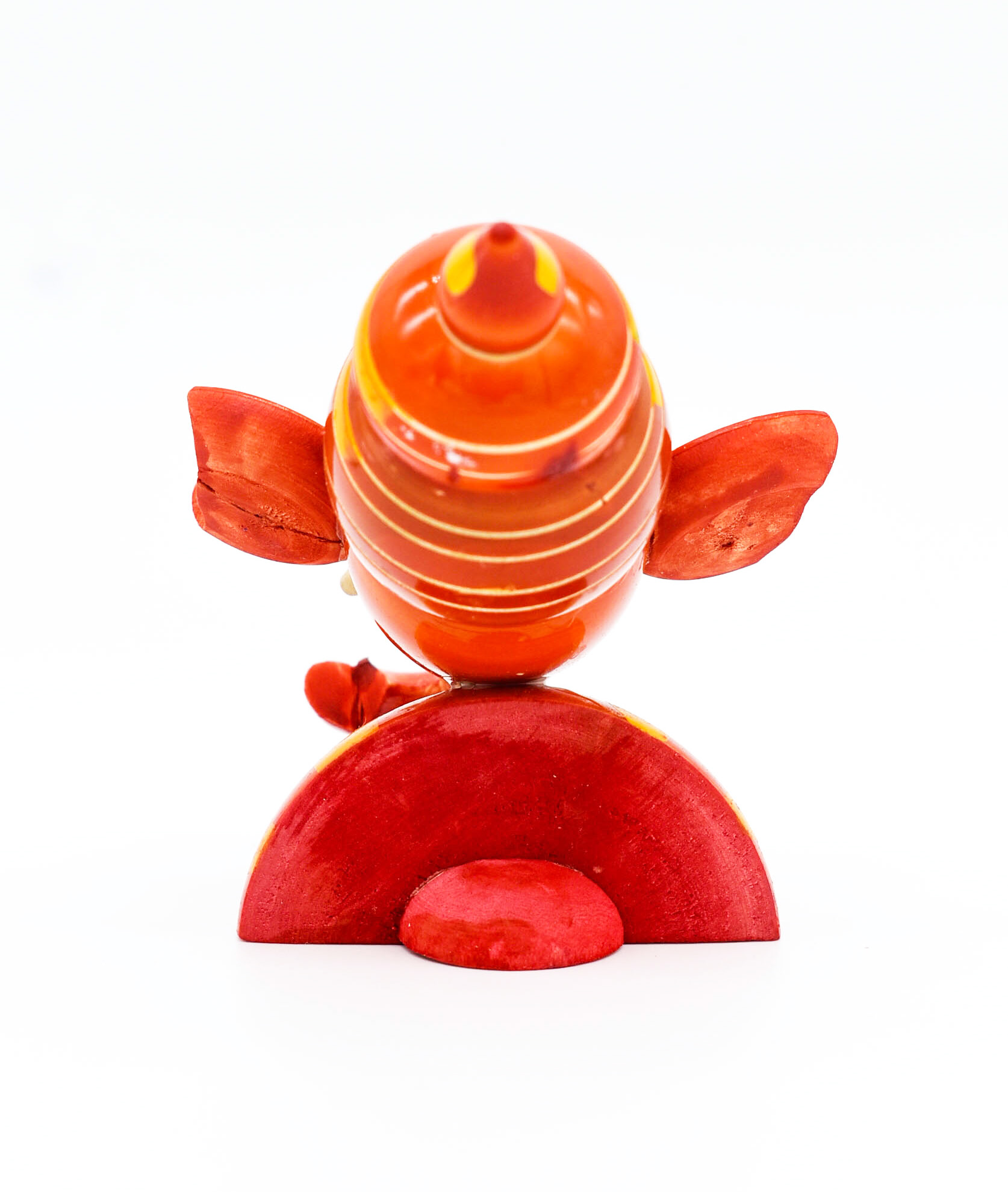 Handcrafted Indian Car Dashboard Ganesh Figurine with Jagannath Hanging Ornament on Beetle nut, multicolored