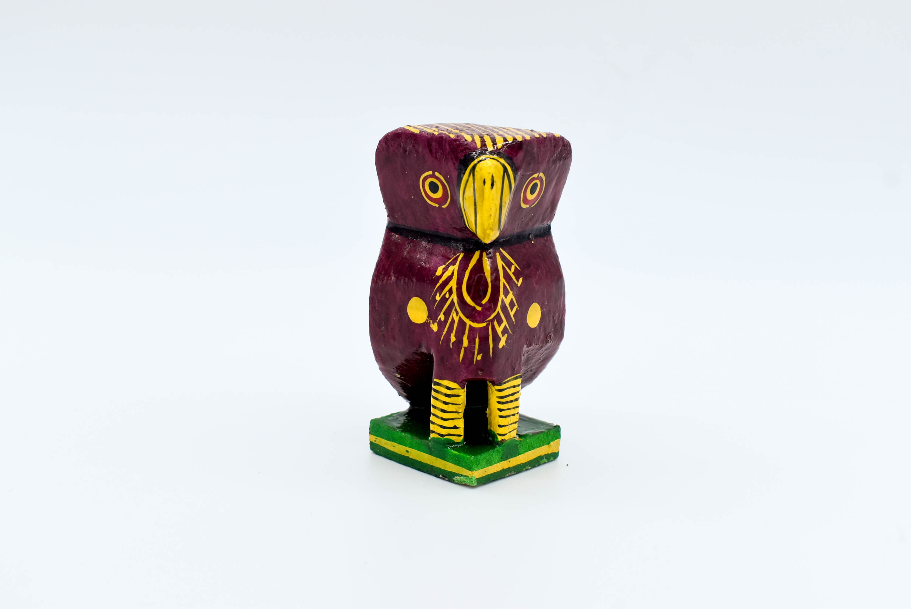 Handcrafted Wooden Owl Family Figurines, Set of 5, Multicoloured, 9 cm to 4 cm Height