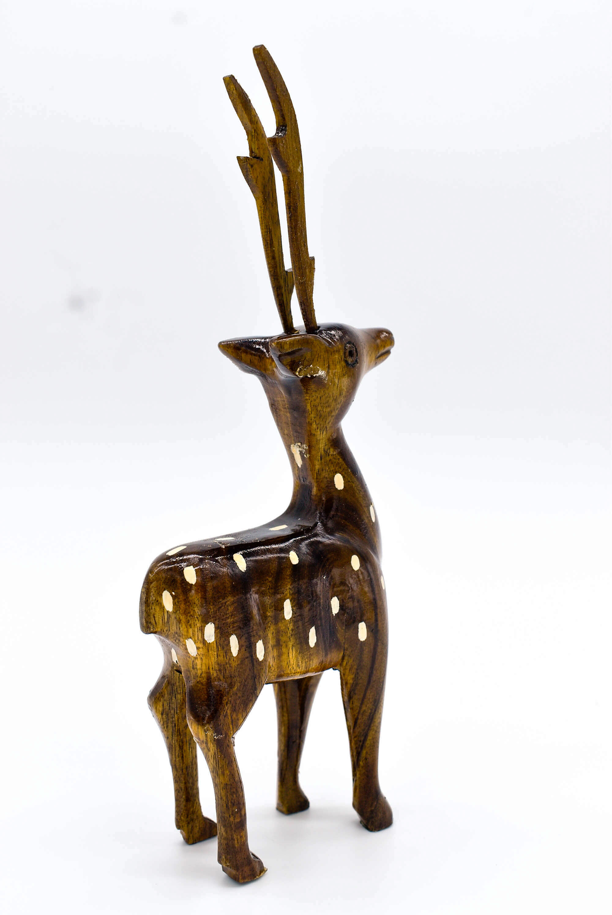 Decorative Wooden Deer Figurines, Set of 2, Brown, 20 cm Height(with Horns) || Home Decor and Gift